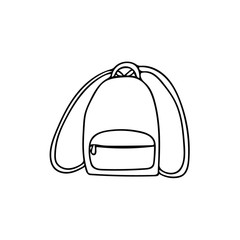 Backpack hand drawn in doodle scandinavian minimalism style. single element for design icon, card, sticker, poster. accessory, fashion, bag, school study briefcase