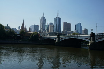 Fototapeta na wymiar Princess Bridge in Melbourne, March 2019