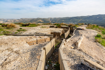 Military bunker a between Israel and Syria , Golan height