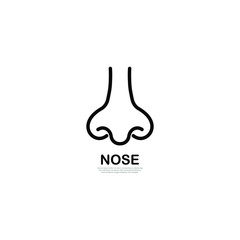 Nose icon design. Human sense symbol concept isolated on white background. Vector illustration