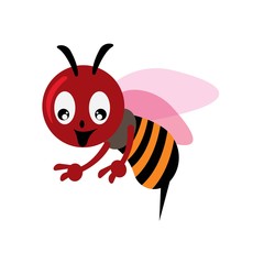 Vector illustration of cartoon bee character