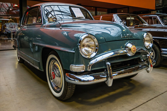 Berlin, Germany - December, 2019: The Classic Remise Berlin, a center for vintage cars. Maintenance, repair shop