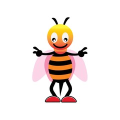 Vector illustration of cartoon bee character