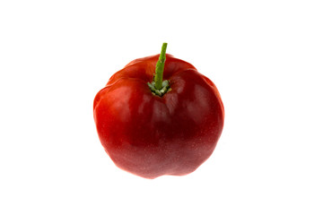  Juicy red cherry isolated on the white background.