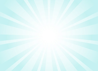 Sunlight rays background. powder blue color burst background. Vector sky illustration.