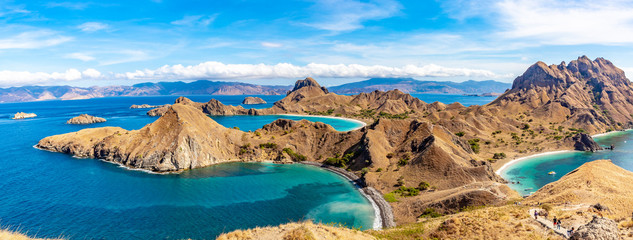 Aerial view of Padar island in Komodo islands, Flores, Indonesia.