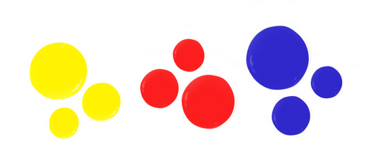 Primary colors on white background.
