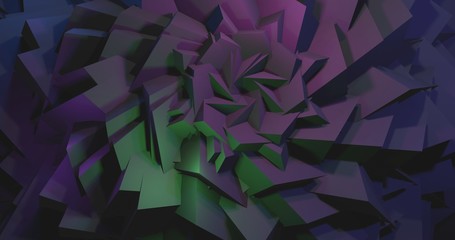 abstract background composition flower low poly 3D illustration dark background