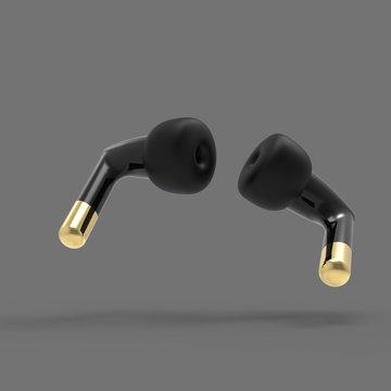Minimalism earphones 3d illustration  render
