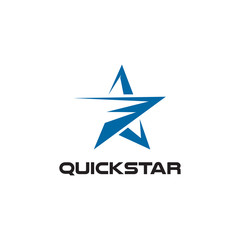 Quick star logo design vector template