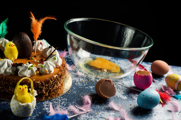 Fototapeta na wymiar mona de pascua, Easter cake eaten in Spain