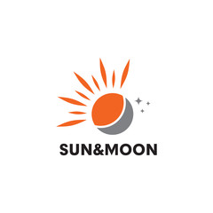 Sun and moon logo design vector template