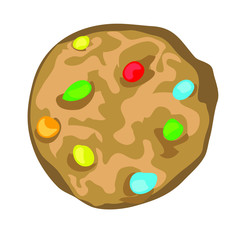 chocolate colorful chip biscuit cookie symbol sugar sweets isolated on white background