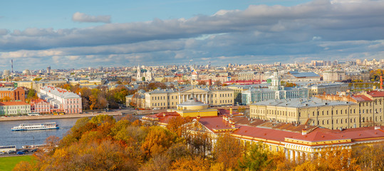 Aerial panorama  of St Petersburg, Russia - obrazy, fototapety, plakaty