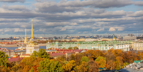 Aerial view of St Petersburg, Russia