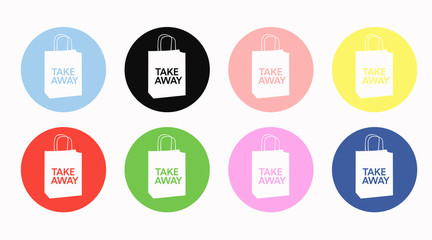 Vector Isolated Set of Take Away Icons or Signs