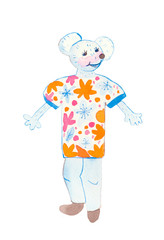 Watercolor children 's dentist badger.Cute illustration of a medical worker on a white isolated background.Design for banner, social media, poster, print, books, packaging, paintings, postcard.