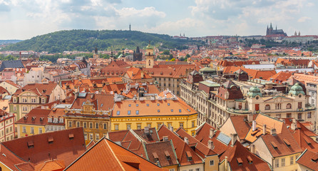 Obraz premium Prague city aerial view.