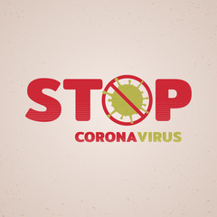 Stop Corona virus. Warning to be wary of the corona virus. Illustration of corona virus.
