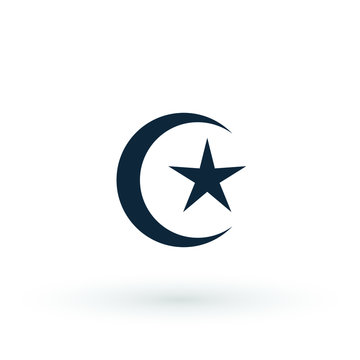 moon star islam islamic muslim religion silhouette icon vector logo symbol