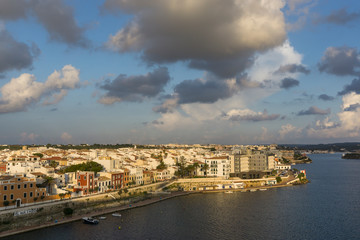 Fototapeta premium Mahon / Spain 28.09.2015.Panoramic view of the city of Mahon