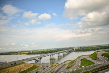 мост через реку, парк, река, город