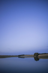 landscape, lake, clouds, tree by the lake, reflection in the water