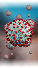 Coronavirus Covid-19 Virus Banner Background 3D illustration