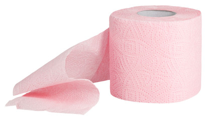 Roll of toilet paper isolated on white