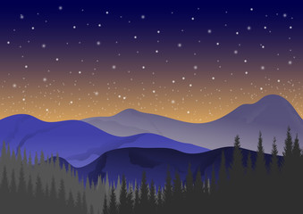 Night Mountains landscape