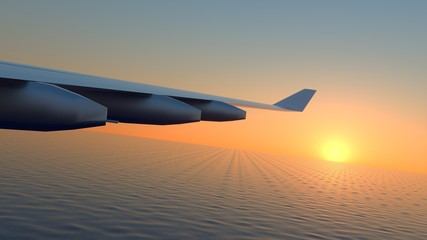 Naklejka na ściany i meble Airplane Flying Aviation 3D Illustration