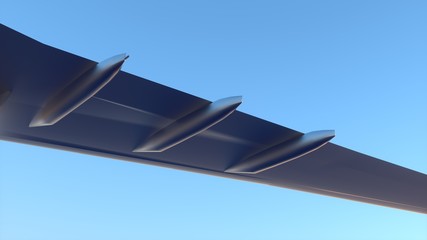 Fototapeta na wymiar Airplane Wing with Weather Sensor 3D illustration