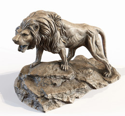 Lion on stone sculpture