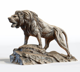 Lion on stone sculpture