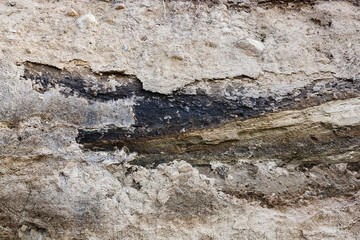Fototapeta na wymiar Grunge texture. Wall of clay, sand and brown rock.