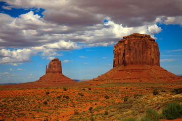 Fototapeta na wymiar Utah/Arizona / USA - August 10, 2015: The Monument Valley Navajo Tribal Reservation landscape, Utah/Arizona, USA