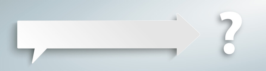 Speech Bubble Arrow Question Header