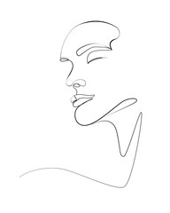 woman face one line art 2
