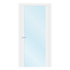 White interior door with glass element