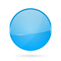 Blue shiny 3d button. Web round icon