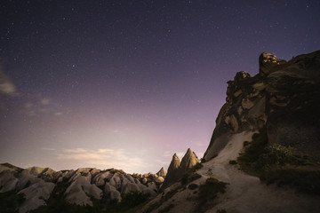 Typical Cappadocian landscape, close to Urgup, on the road to Goreme. Nevsehir, Anatolia, Turkey