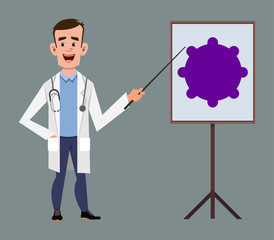 doctor talking about covid-19 or coronavirus