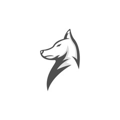 awesome dog black white logo vector