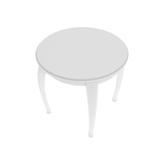 White round table. 3d rendering illustration
