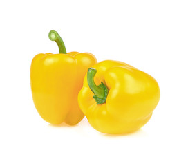  yellow bell pepper isolated on white background