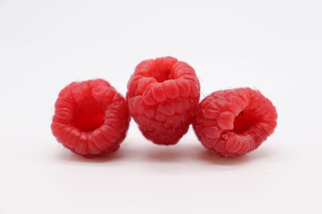 raspberries isolated on white background