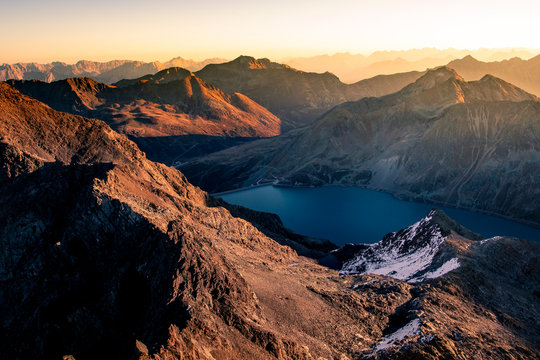View from the Sulzkogel with artificial lake