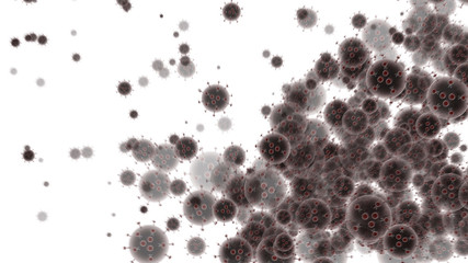 Coronavirus disease COVID-19 infection medical isolated. China pathogen respiratory influenza covid virus cells.