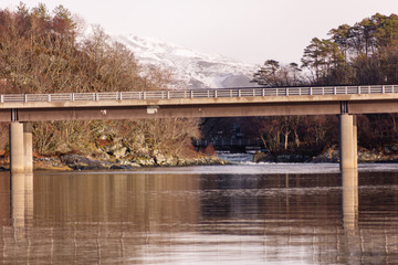 Road bridge over the River Morar in Scotland