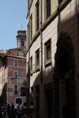narrow street in old town rome italy